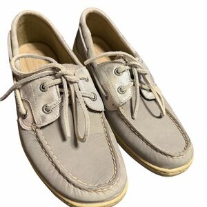 Sperry gray and silver Beige Boat Shoes